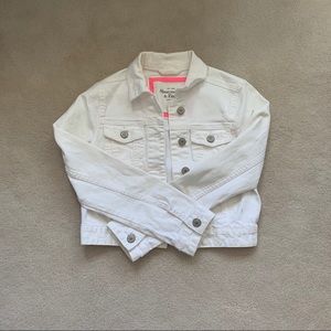 White Denim Cropped Jacket